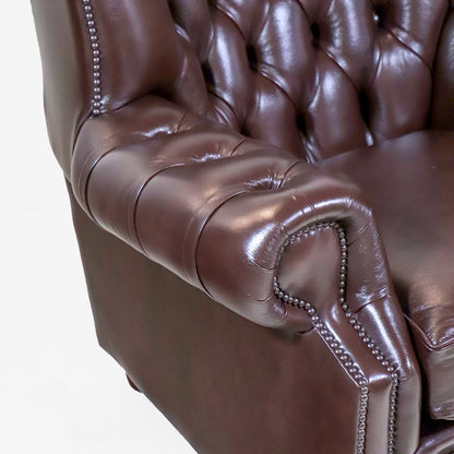 Chesterfield Ohrensessel Braun "Kelso" Birch Antique Ledersessel aus England - Sofort Lieferbar