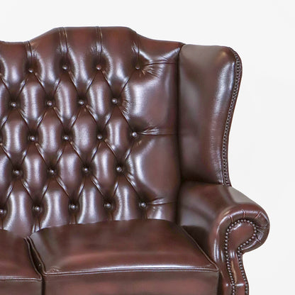 Chesterfield Sofa "Queen Anne" 3 Sitzer – Ledersofa mit hoher Rückenlehne aus England - Sofort Lieferbar