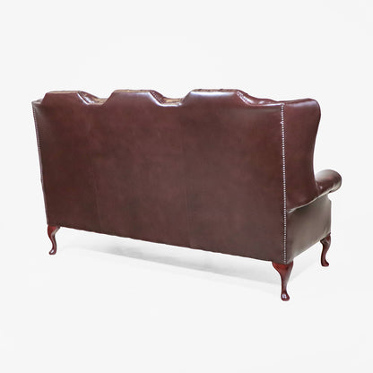 Chesterfield Sofa "Queen Anne" 3 Sitzer – Ledersofa mit hoher Rückenlehne aus England - Sofort Lieferbar