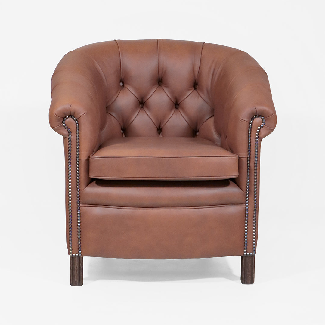 Chesterfield Ledersessel "Baron Chair" – Braun in Austen Bourbon