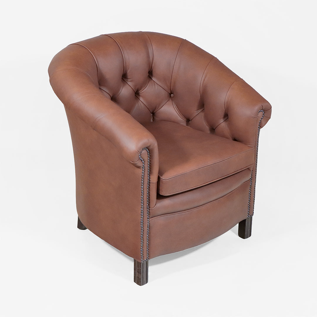 Chesterfield Ledersessel "Baron Chair" – Braun in Austen Bourbon
