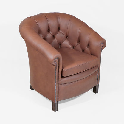 Chesterfield Ledersessel "Baron Chair" – Braun in Austen Bourbon