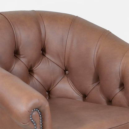 Chesterfield Ledersessel "Baron Chair" – Braun in Austen Bourbon