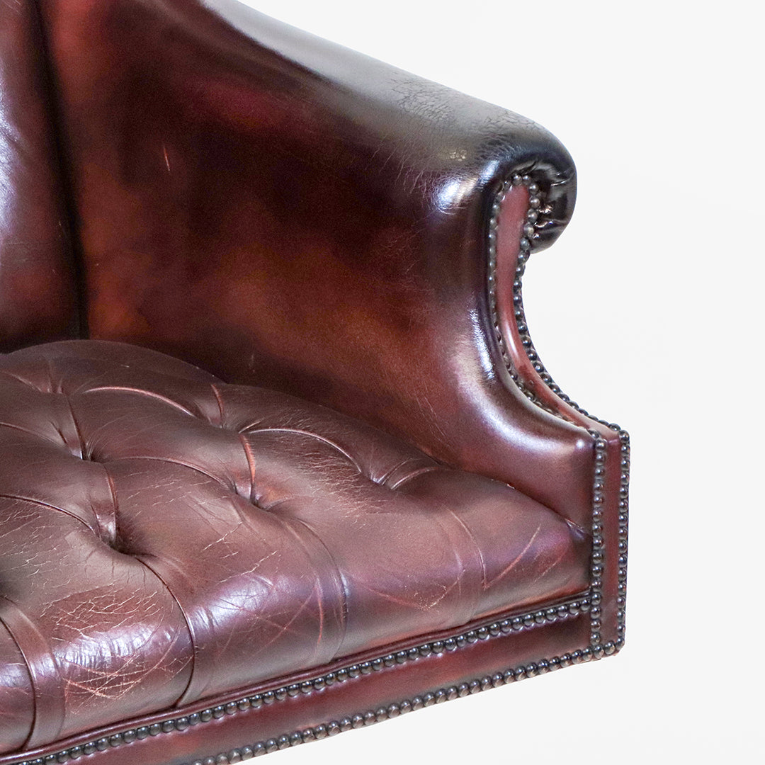 Chesterfield Bürostuhl "Roll Arm" aus Vintage Leder - Sofort Lieferbar