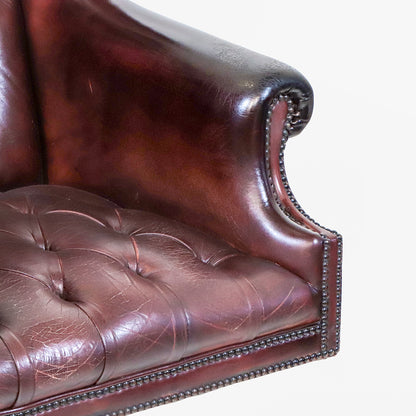 Chesterfield Bürostuhl "Roll Arm" aus Vintage Leder - Sofort Lieferbar