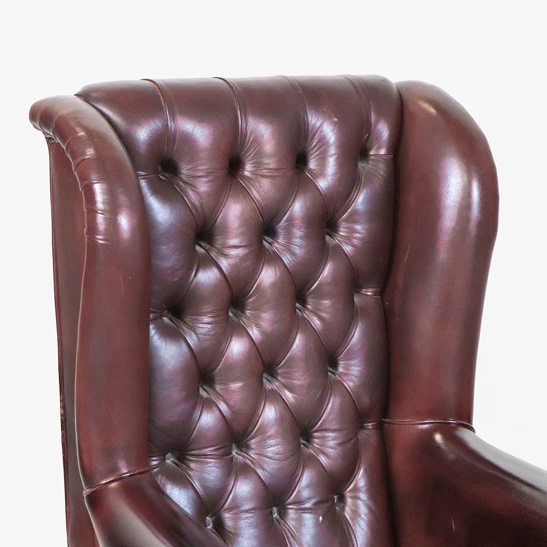 Chesterfield Bürostuhl "Roll Arm" aus Vintage Leder - Sofort Lieferbar