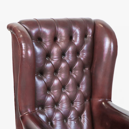 Chesterfield Bürostuhl "Roll Arm" aus Vintage Leder - Sofort Lieferbar