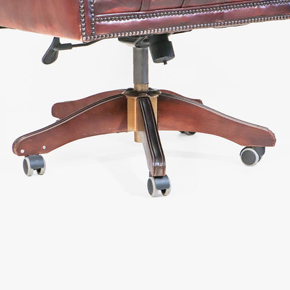 Chesterfield Bürostuhl "Roll Arm" aus Vintage Leder - Sofort Lieferbar