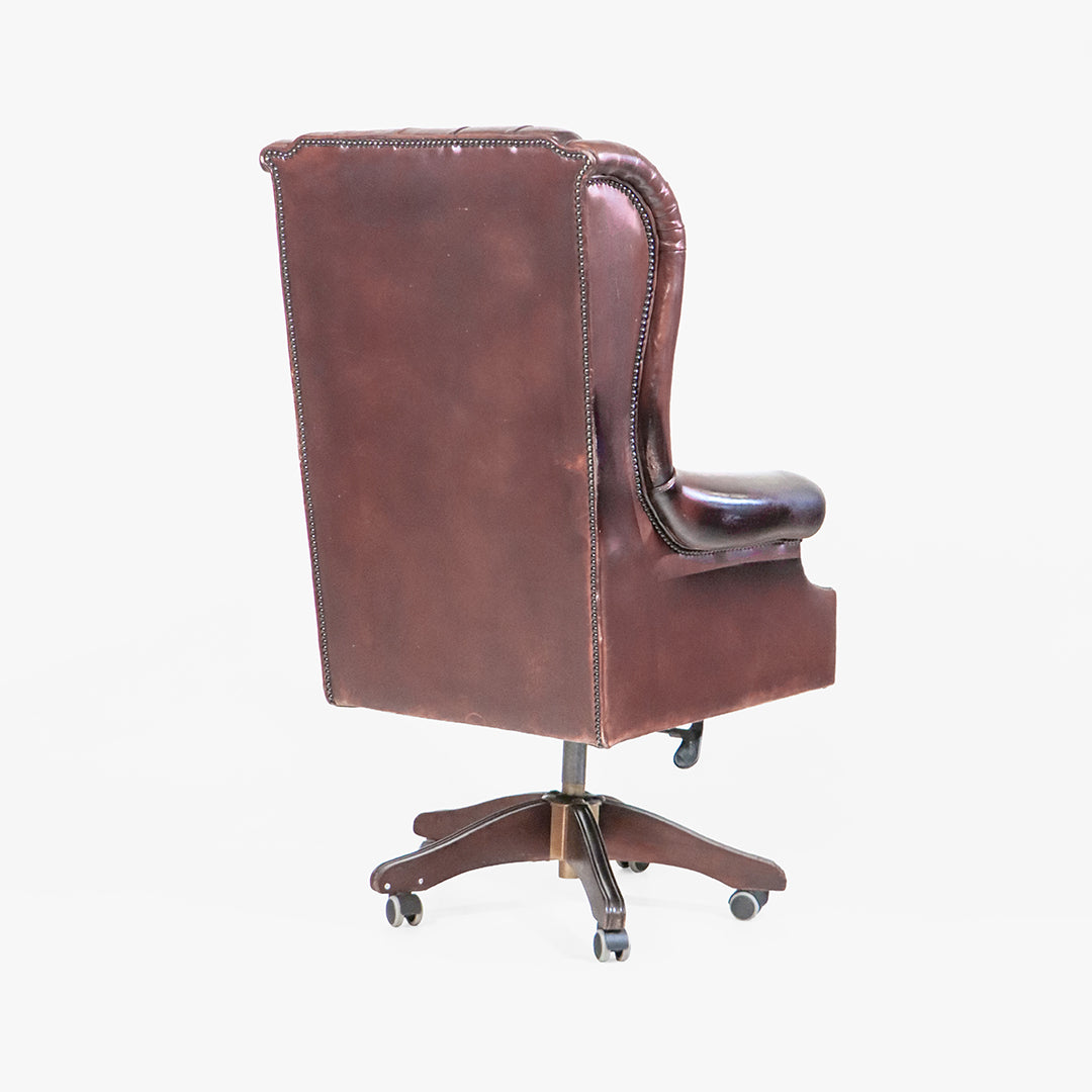 Chesterfield Bürostuhl "Roll Arm" aus Vintage Leder - Sofort Lieferbar