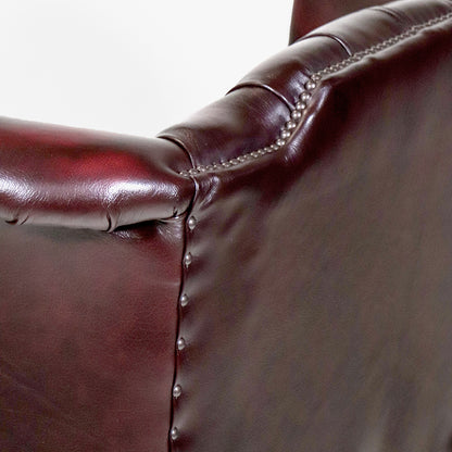Chesterfield Relaxsessel Scroll Wing elektrisch Antique Red Fernsehsessel - Sofort Lieferbar