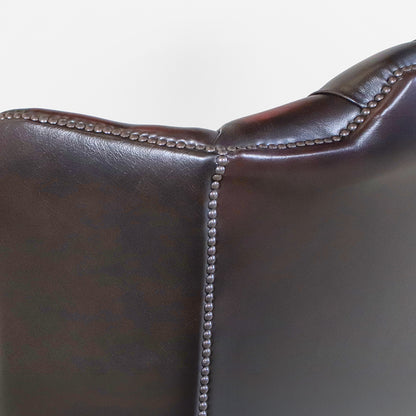 Chesterfield "Queen Anne" Ohrensessel aus Leder in Birch Antique Rust - Sofort Lieferbar