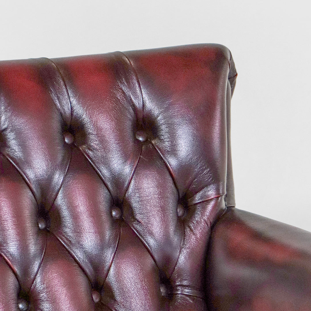 Chesterfield Sessel Rot Leder "Penzance" Clubchair aus England - Sofort Lieferbar