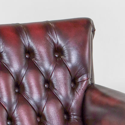 Chesterfield Sessel Rot Leder "Penzance" Clubchair aus England - Sofort Lieferbar