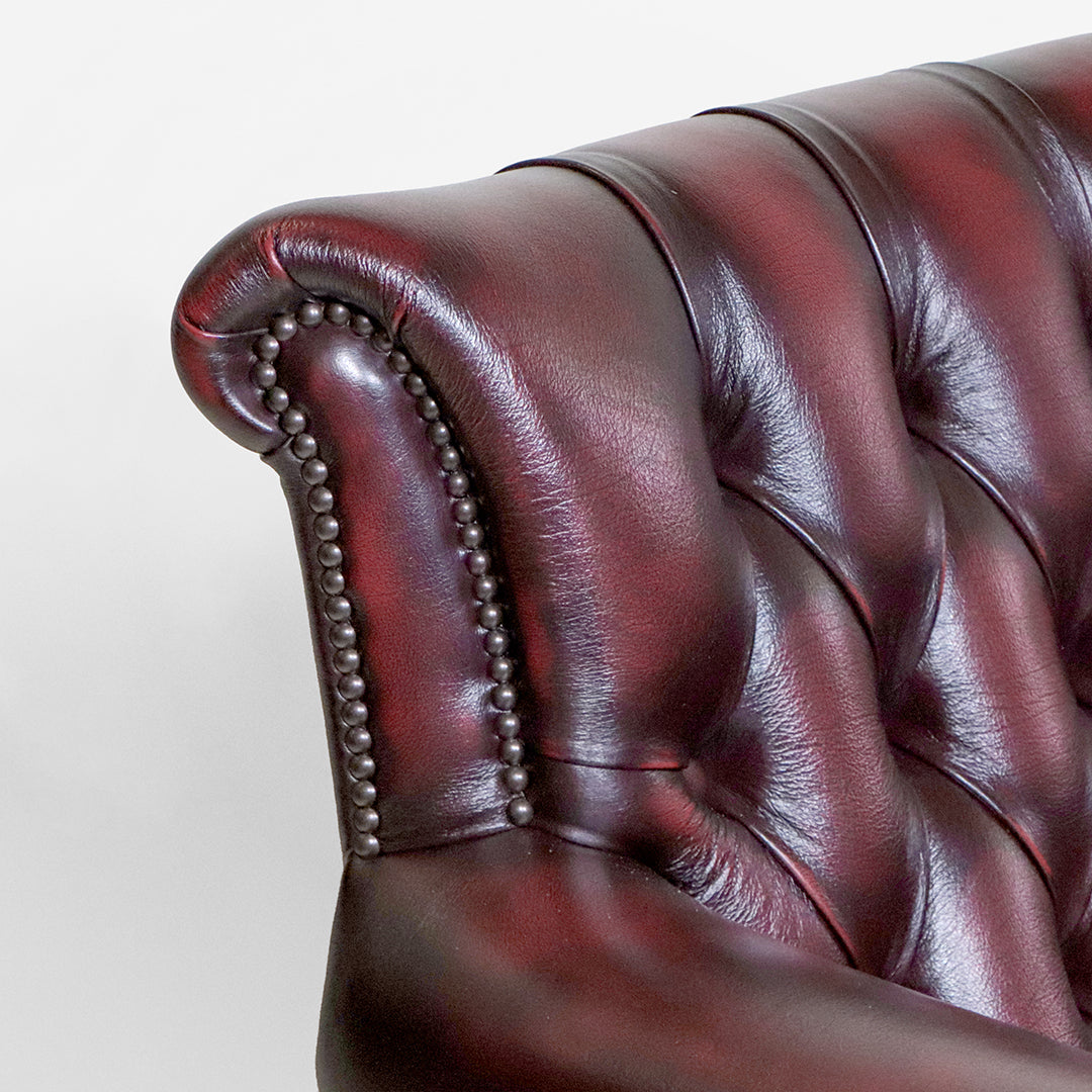 Chesterfield Sessel Rot Leder "Penzance" Clubchair aus England - Sofort Lieferbar