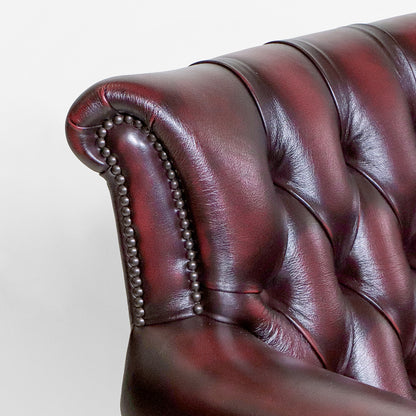 Chesterfield Sessel Rot Leder "Penzance" Clubchair aus England - Sofort Lieferbar