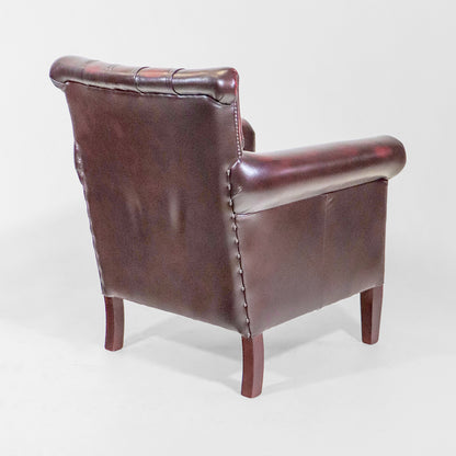 Chesterfield Sessel Rot Leder "Penzance" Clubchair aus England - Sofort Lieferbar
