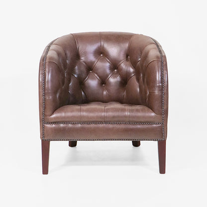 Chesterfield Sessel "Perth" Anilinleder braun Clubsessel aus England - Sofort Lieferbar