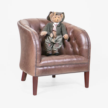 Chesterfield Sessel "Perth" Anilinleder braun Clubsessel aus England - Sofort Lieferbar