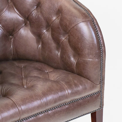 Chesterfield Sessel "Perth" Anilinleder braun Clubsessel aus England - Sofort Lieferbar