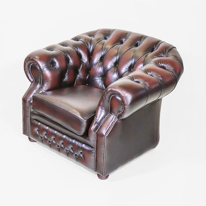 "Livingston" Chesterfield Sessel in Birch Antique Rust - Sofort Lieferbar