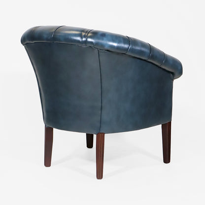 Blauer Chesterfield Ledersessel "Victorian Club Tub" – Englischer Clubsessel -  Sofort lieferbar