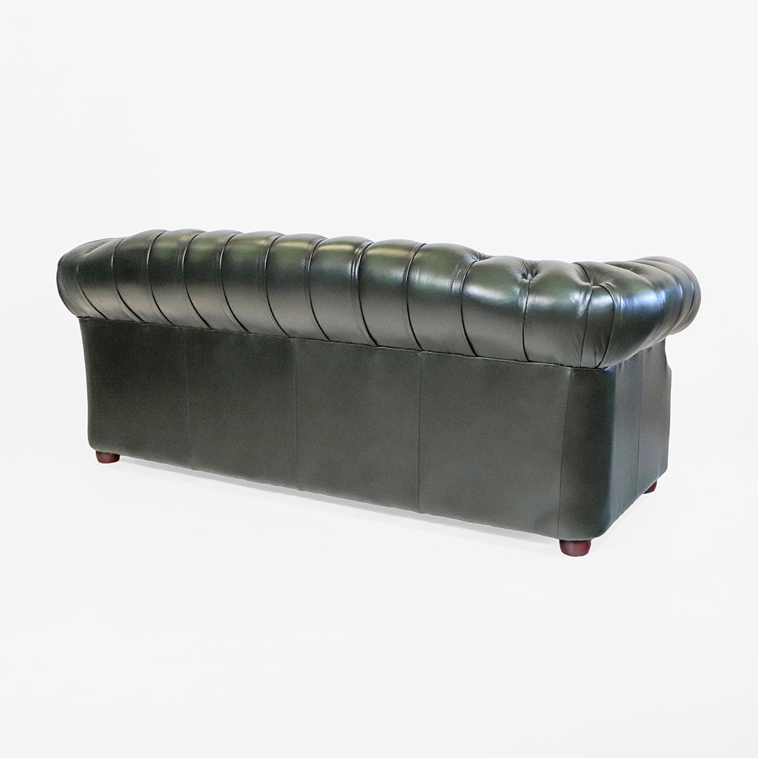 Chesterfield Sofa grün Leder "Brighton" - 3-Sitzer Sofa aus England - Sofort Lieferbar