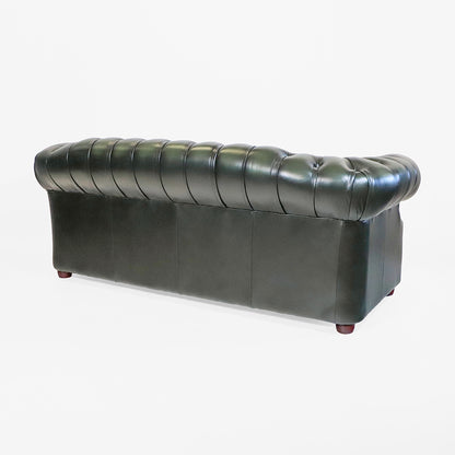 Chesterfield Sofa grün Leder "Brighton" - 3-Sitzer Sofa aus England - Sofort Lieferbar