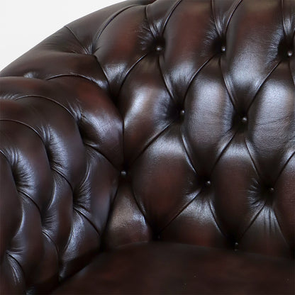 Braunes Chesterfield Ledersofa "Worcester" – 2,5-Sitzer - Sofort lieferbar