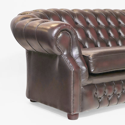 Chesterfield Sofa 3-Sitzer "Livingston“ – Ledersofa Birch Antique Rust - Sofort lieferbar