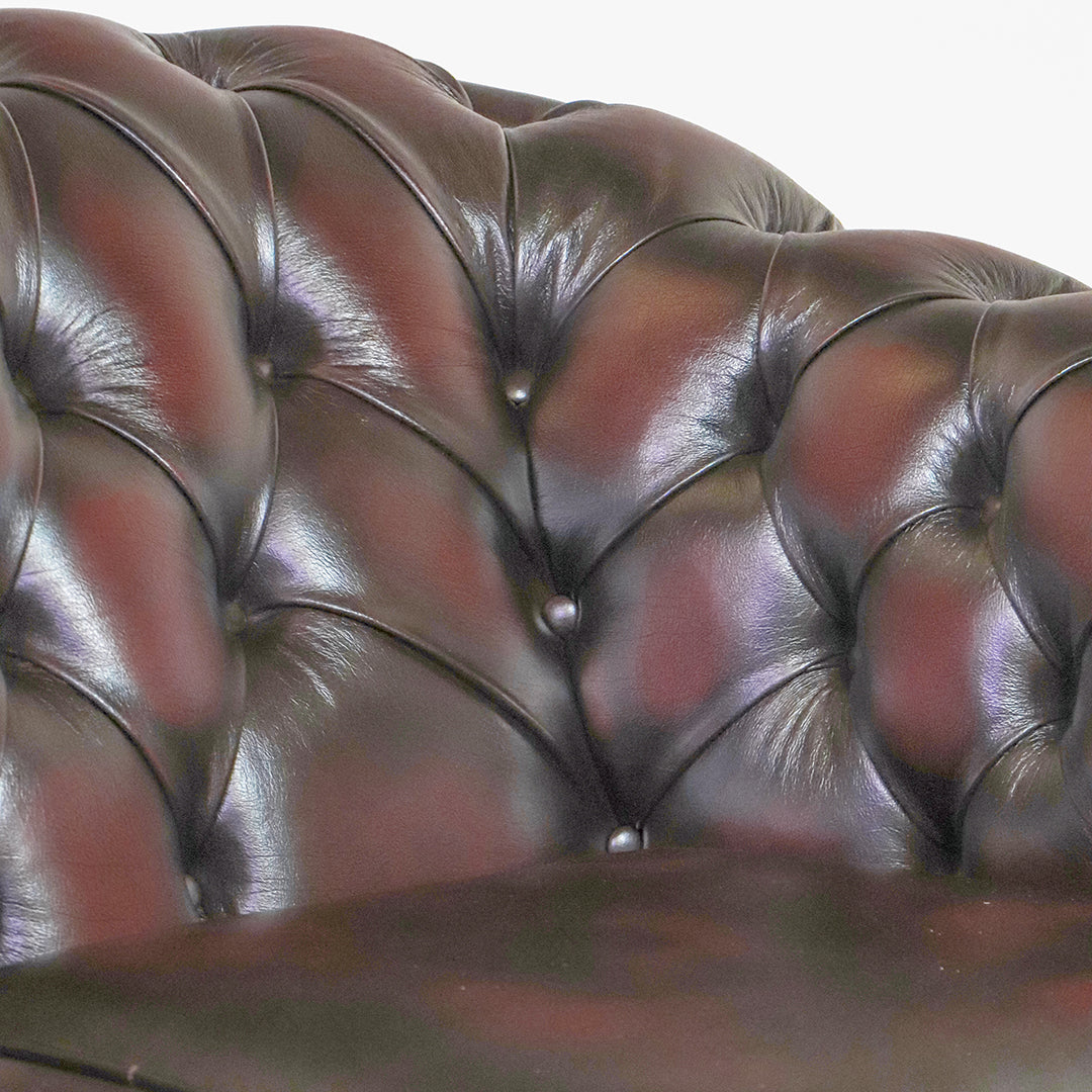 Chesterfield Sofa 3-Sitzer "Livingston“ – Ledersofa Birch Antique Rust - Sofort lieferbar