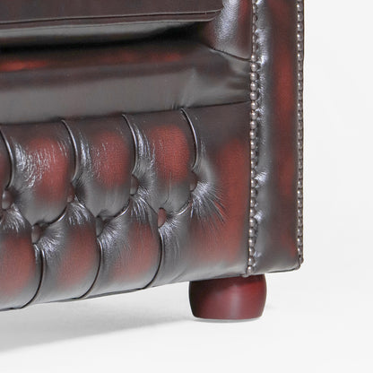 Chesterfield Sofa 3-Sitzer "Livingston“ – Ledersofa Birch Antique Rust - Sofort lieferbar