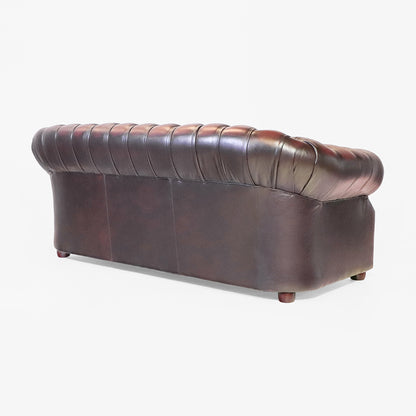 Chesterfield Sofa 3-Sitzer "Livingston“ – Ledersofa Birch Antique Rust - Sofort lieferbar
