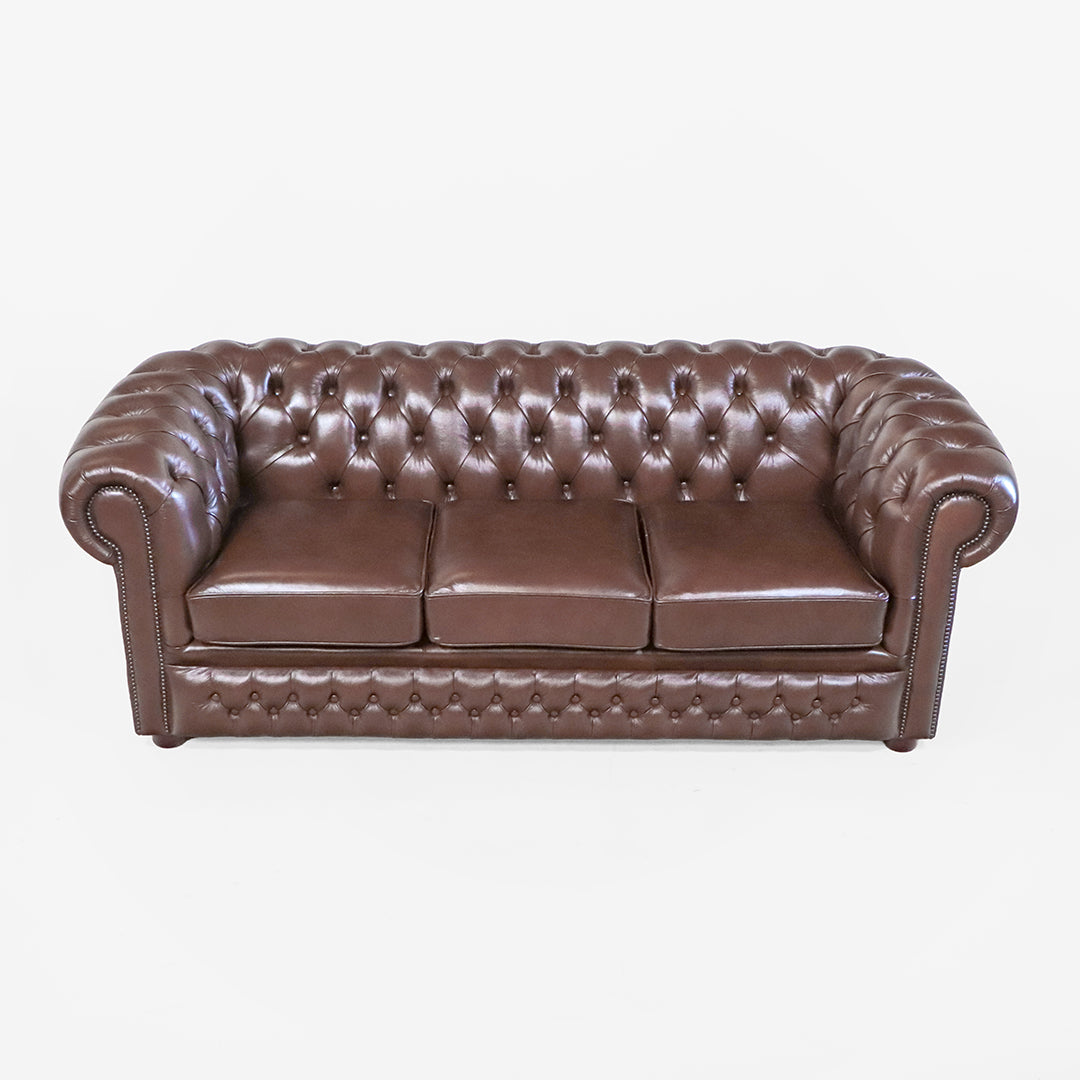 Chesterfield Sofa "London Classic" 3-Sitzer in Birch Antique Gold - Sofort Lieferbar