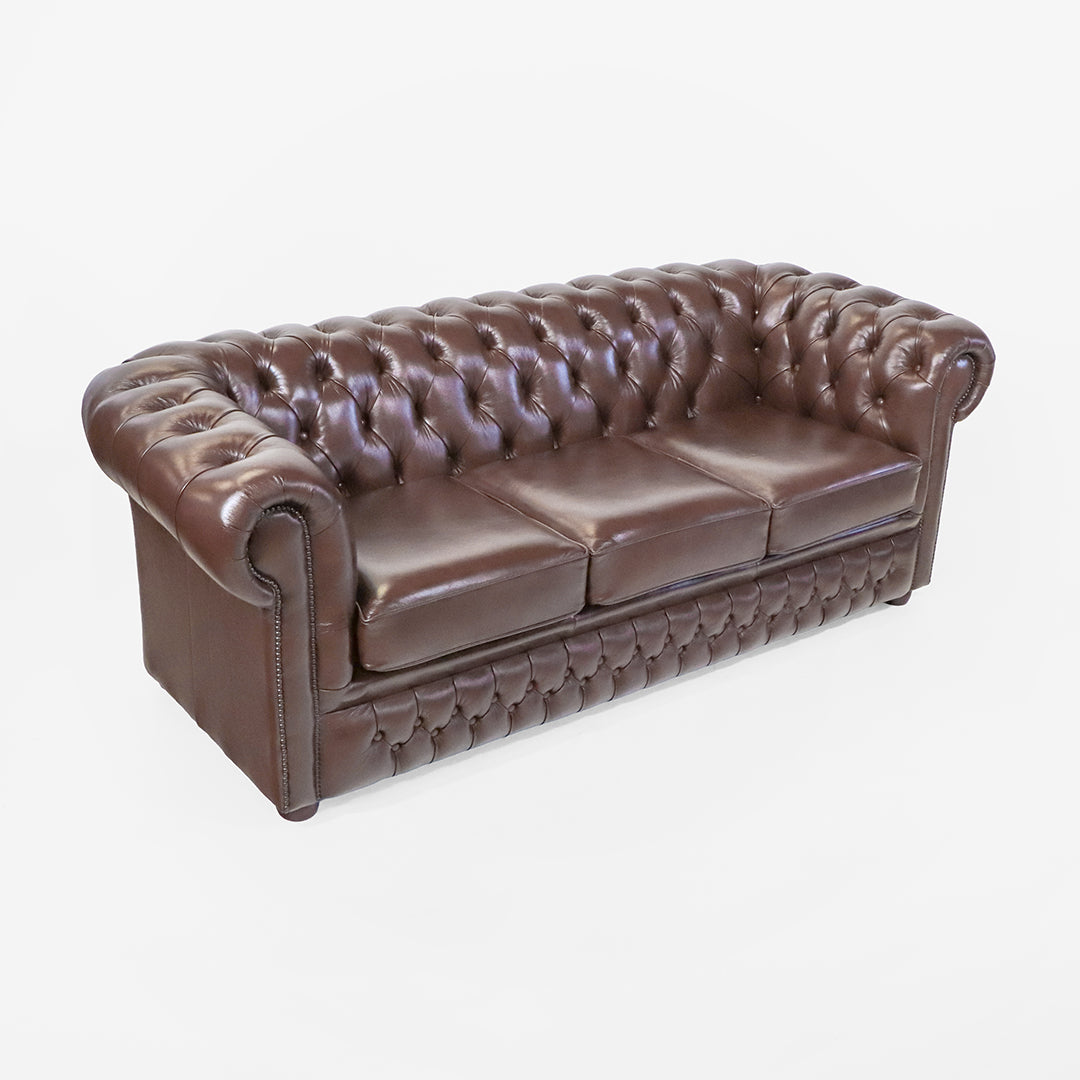 Chesterfield Sofa "London Classic" 3-Sitzer in Birch Antique Gold - Sofort Lieferbar