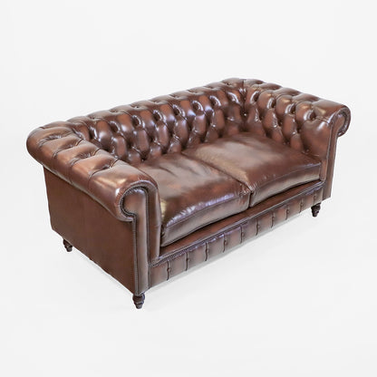 Chesterfield Sofa Hellbraun "St. Agness" aus Leder in Birch Antique Gold - Sofort Lieferbar
