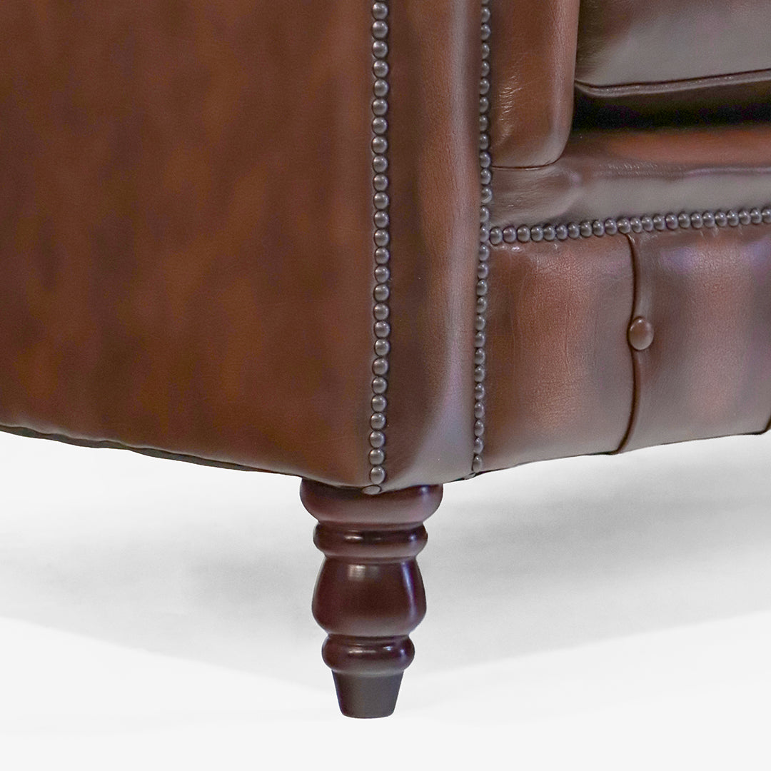 Chesterfield Sofa Hellbraun "St. Agness" aus Leder in Birch Antique Gold - Sofort Lieferbar