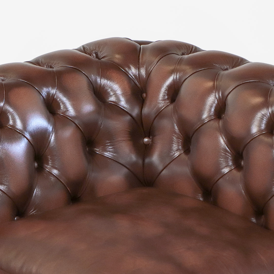 Chesterfield Sofa Hellbraun "St. Agness" aus Leder in Birch Antique Gold - Sofort Lieferbar