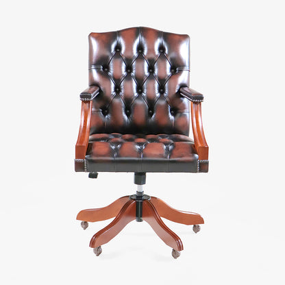Chesterfield Bürostuhl Birch Antique Tan Leder - Sofort Lieferbar