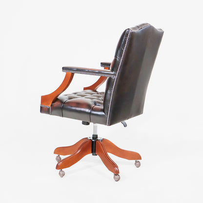 Chesterfield Bürostuhl Birch Antique Tan Leder - Sofort Lieferbar