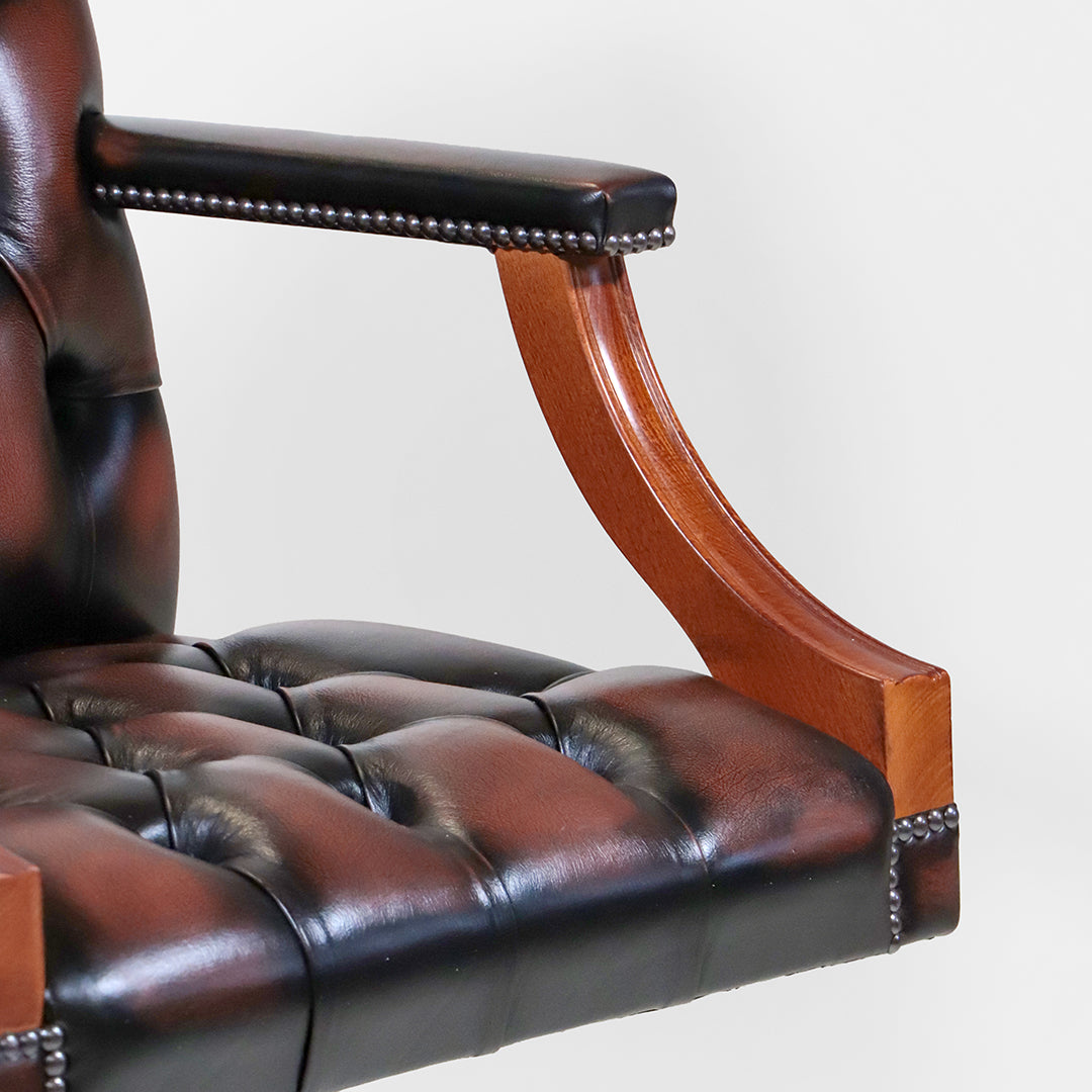 Chesterfield Bürostuhl Birch Antique Tan Leder - Sofort Lieferbar