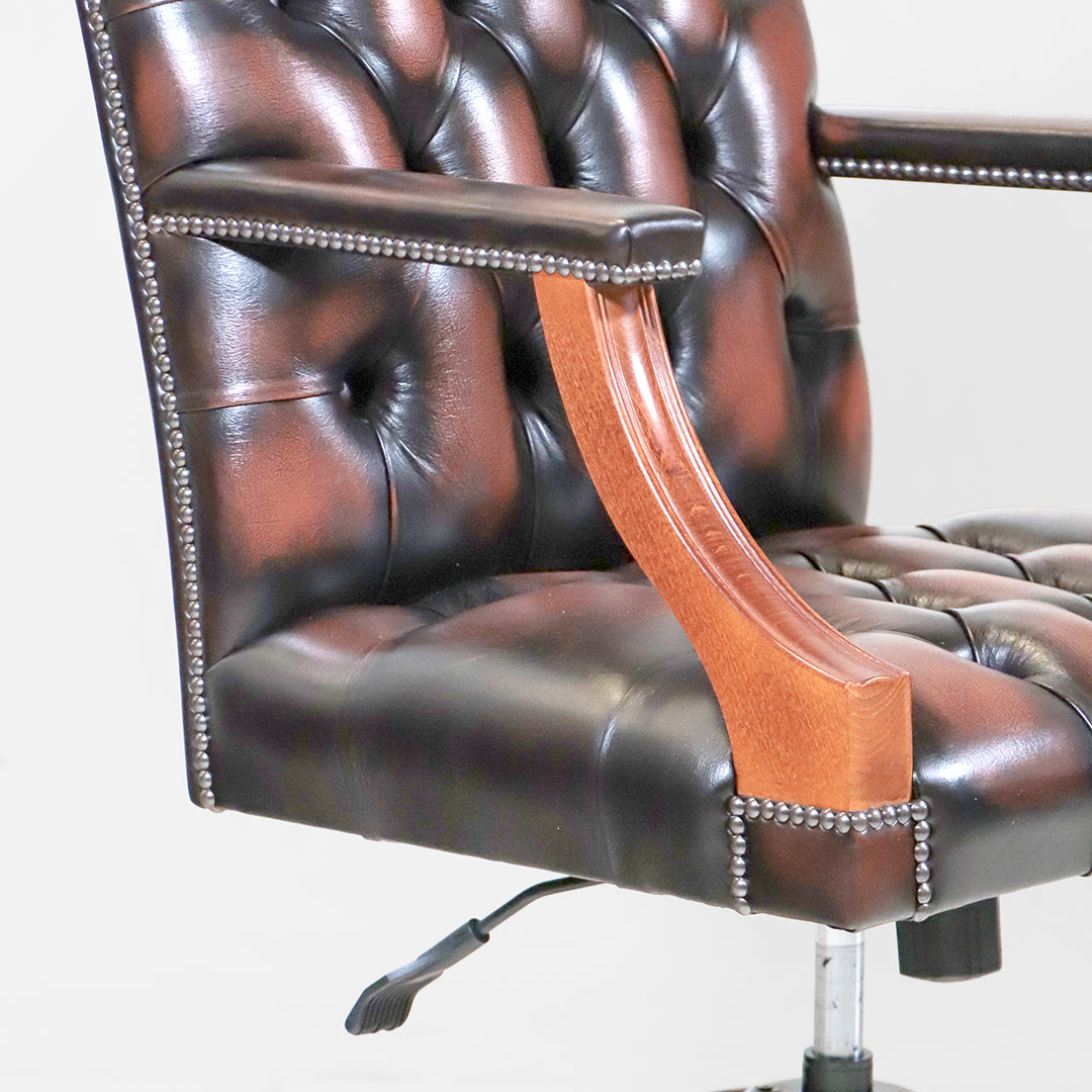 Chesterfield Bürostuhl Birch Antique Tan Leder - Sofort Lieferbar