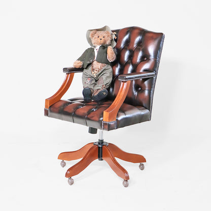 Chesterfield Bürostuhl Birch Antique Tan Leder - Sofort Lieferbar