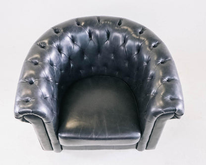 Vintage Clubsessel Kunstleder im englischen Chesterfield Stil - Sofort Lieferbar