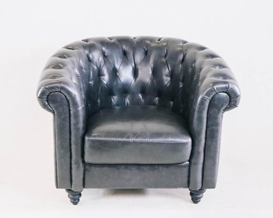 Vintage Clubsessel Kunstleder im englischen Chesterfield Stil - Sofort Lieferbar